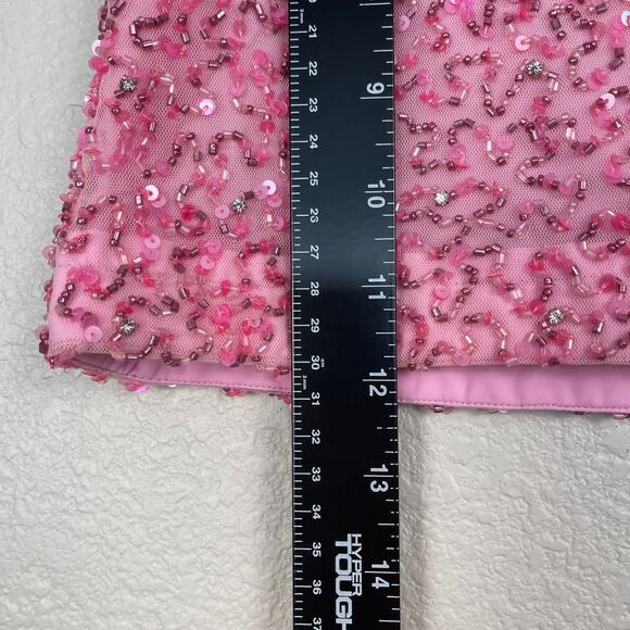 Retrofete Lexie Sequin Skirt Bubblegum Pink Mini Beaded XXS NWT Barbiecore Girly - Picture 14 of 15